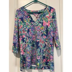Lilly Pulitzer Justina UPF 50 Tunic Womens Size XS  V-Neck Top‎